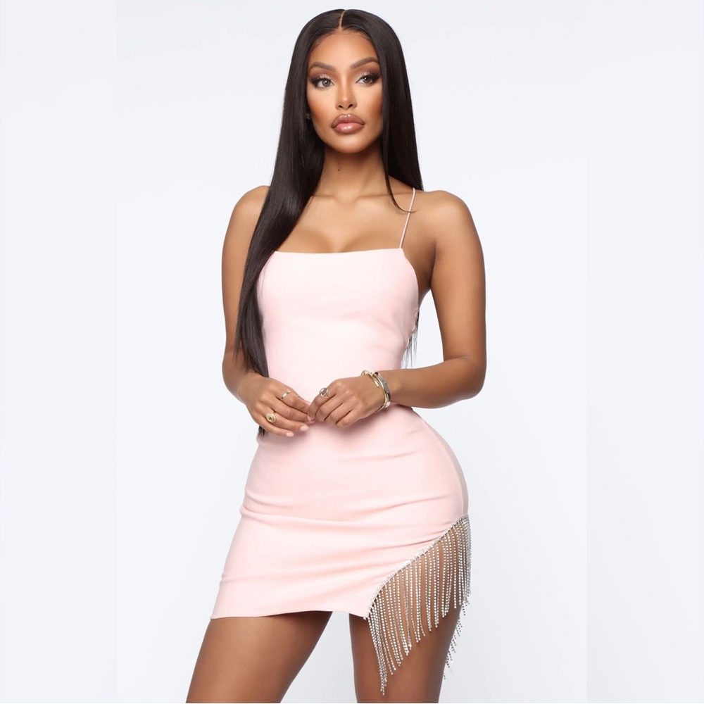 FASHION NOVA Borrowed Hearts Mini Dress - Light Pink